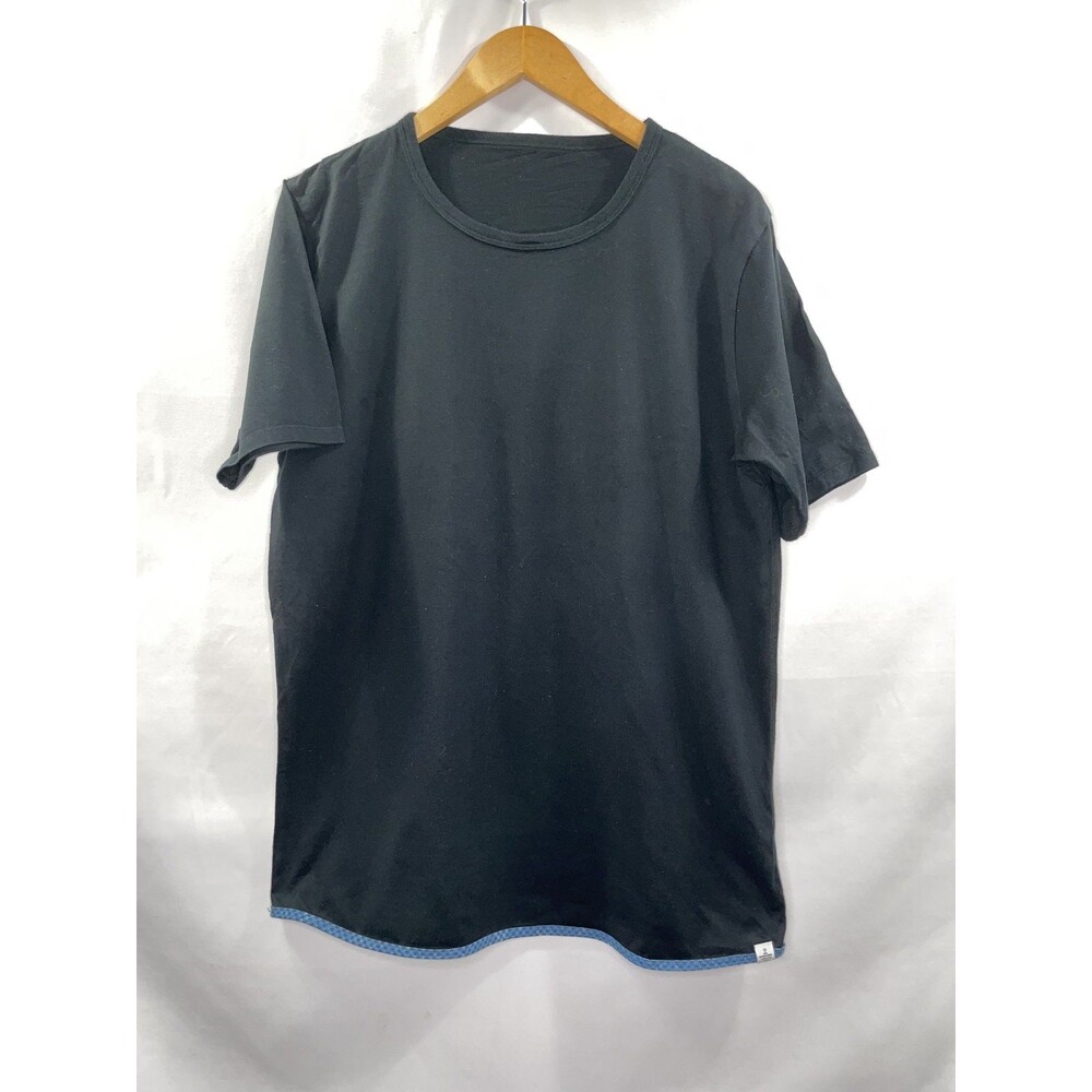 Vintage 2000's Visvim black Tee Blue Pattern Cotton 100%, Size 4, Made in JAPAN